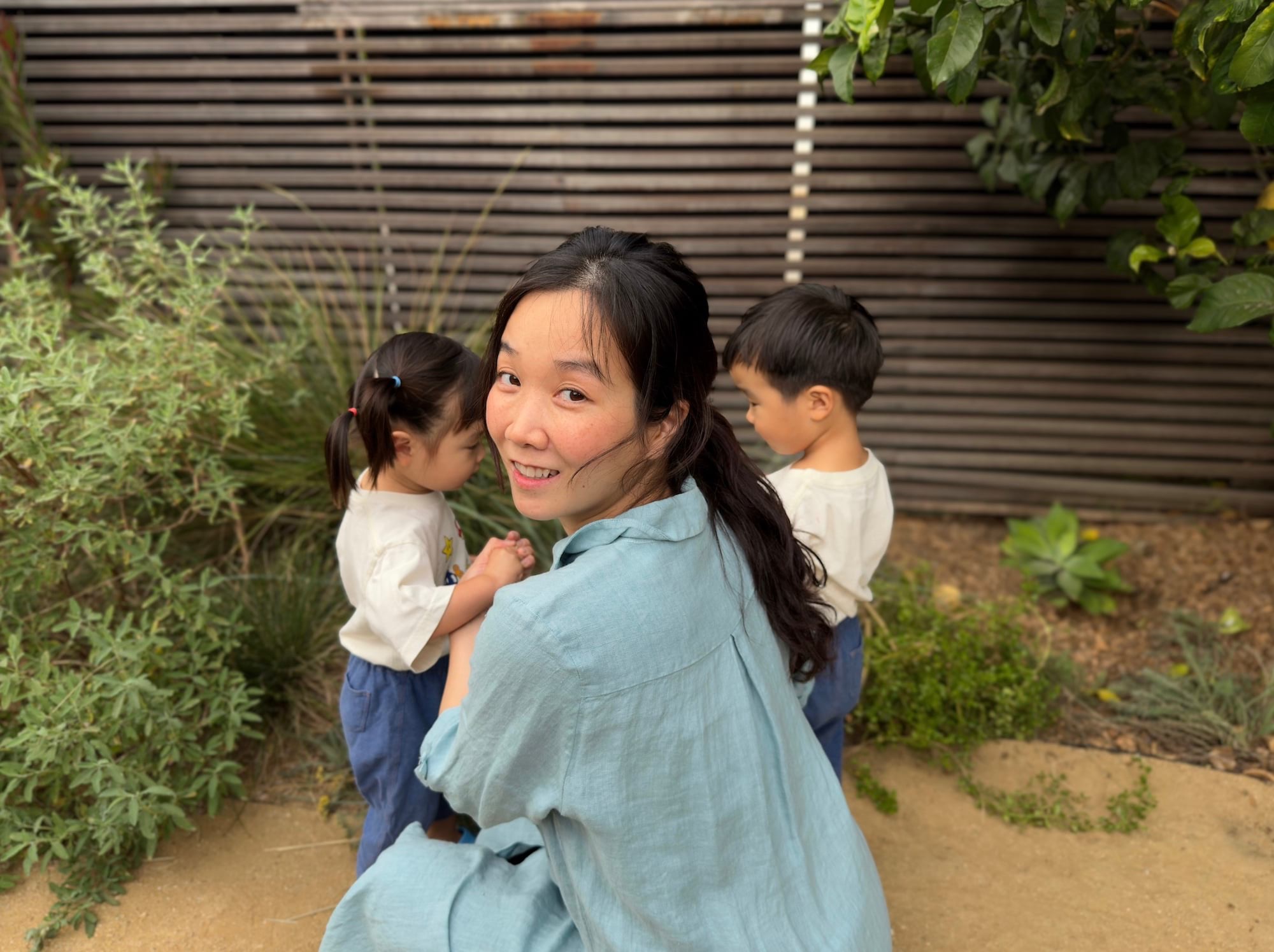Founder of Matty’s Room with her children in garden