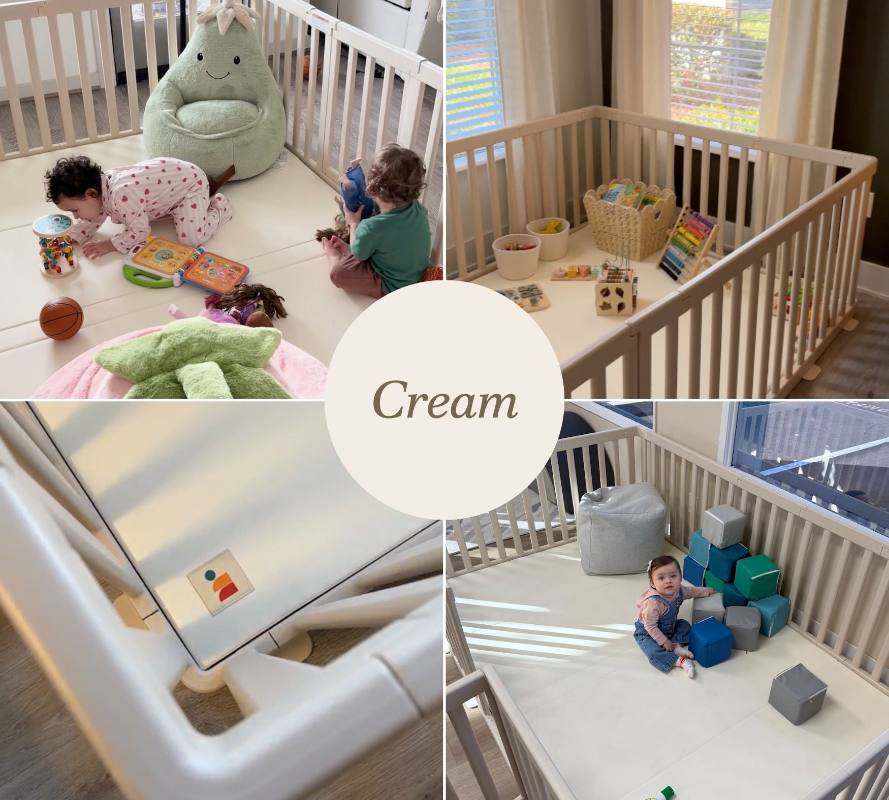 matty's room playmat in cream color in different lighting