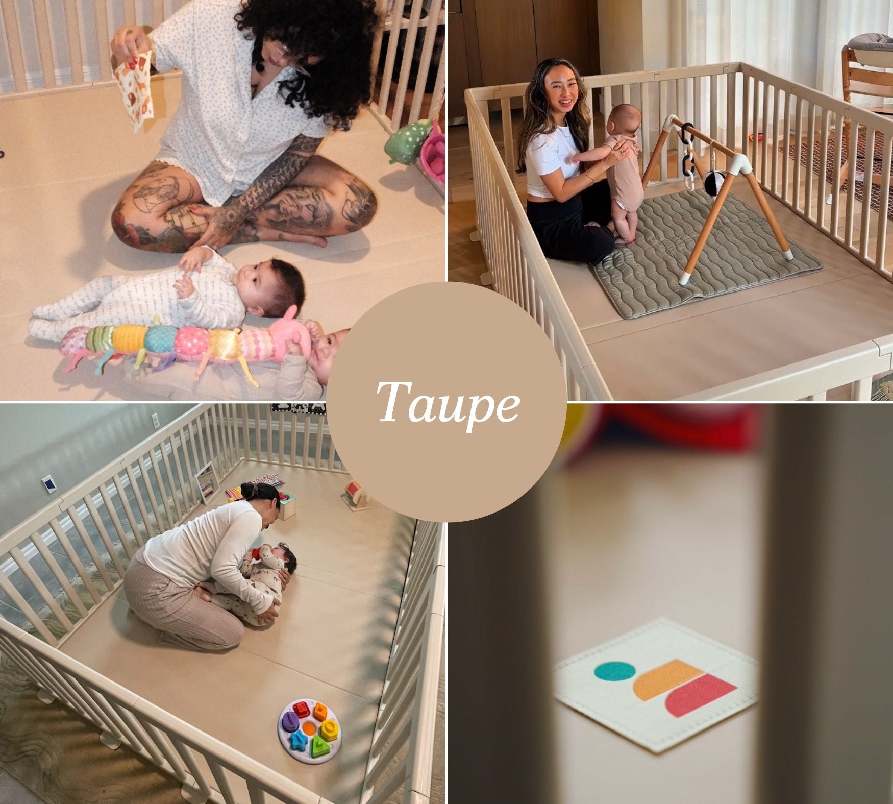 matty's room playmat in taupe color in different lighting